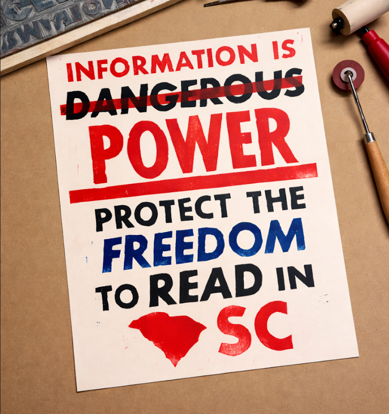Information is Power – Protect the Freedom to Read in SC Original Relief Print