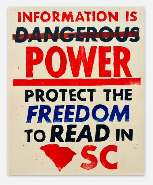 Information is Power – Protect the Freedom to Read in SC Vinyl Sticker