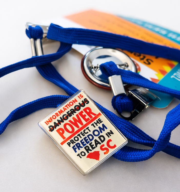 Information is Power – Protect the Freedom to Read in SC Acrylic Pin